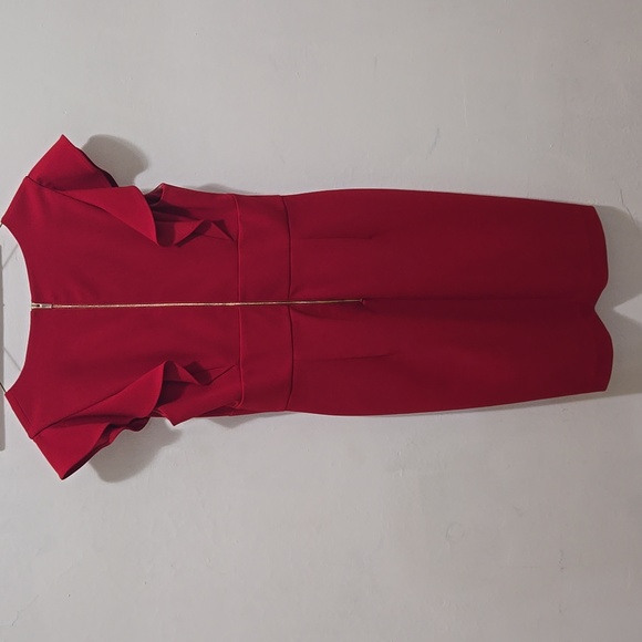 DKNY Red Ruffle Mini Dress - Picture 3 of 3